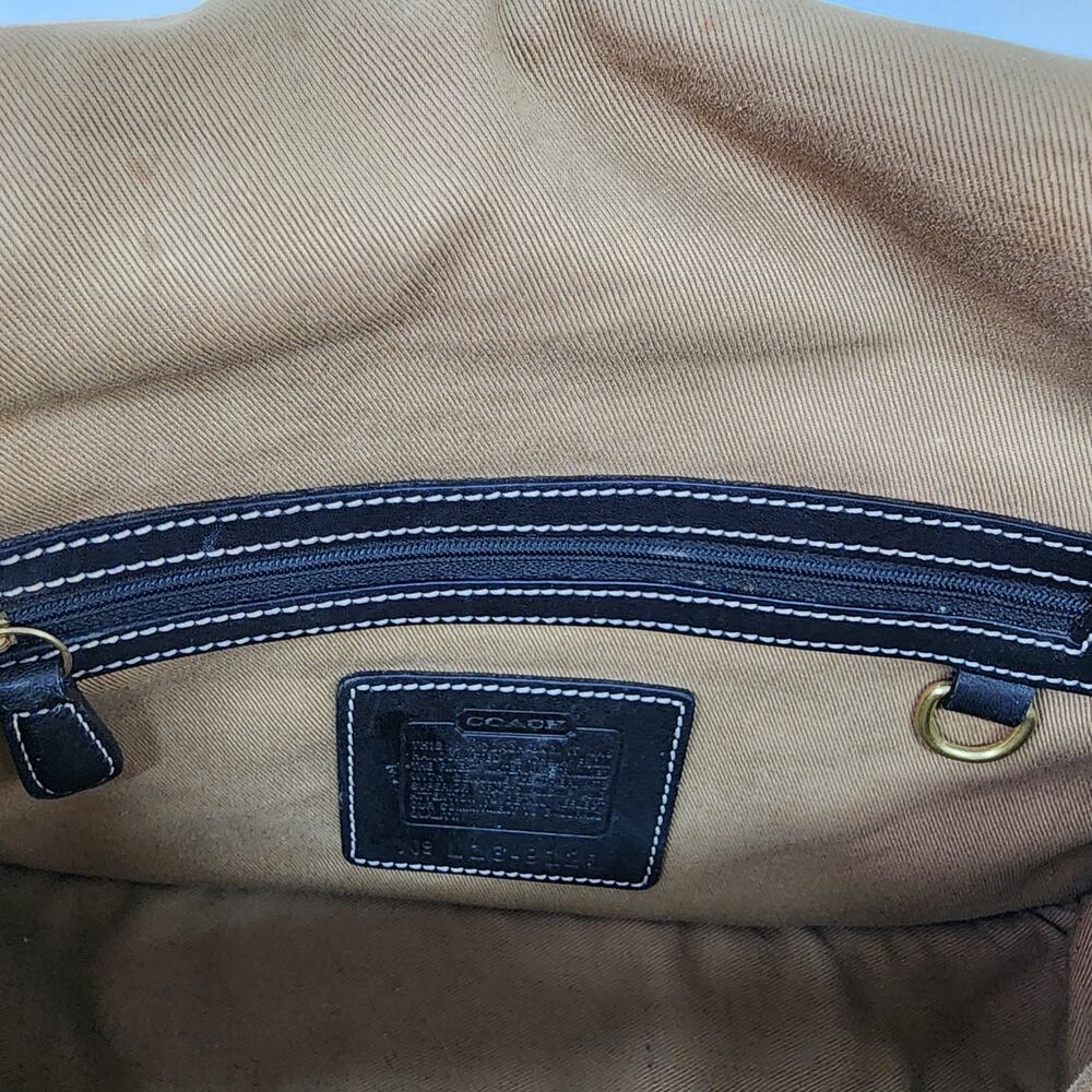 Vintage COACH Shoulder Bag Purse Canvas Brown Leather Crossbody Hipster FLAWS - Picture 5 of 16